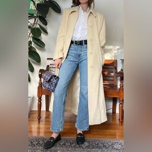 Vintage 100% Cashmere Full Length Cream Coat | Made in USA